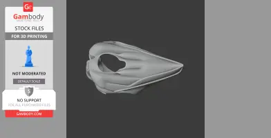 3D model of a Tawny Frogmouth skull, showcasing its intricate bone structure for printing.
