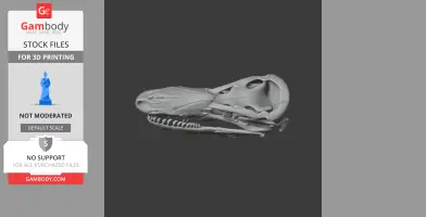 3D model of a Tehuelchesaurus skull replica, designed for 3D printing.
