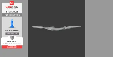 3D model of a Temnodontosaurus skull viewed from the side, designed for 3D printing.