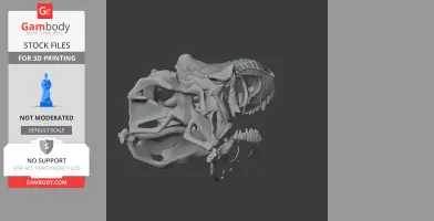 3D model of a Teratophoneus dinosaur skull, showcasing detailed bone structures and teeth.