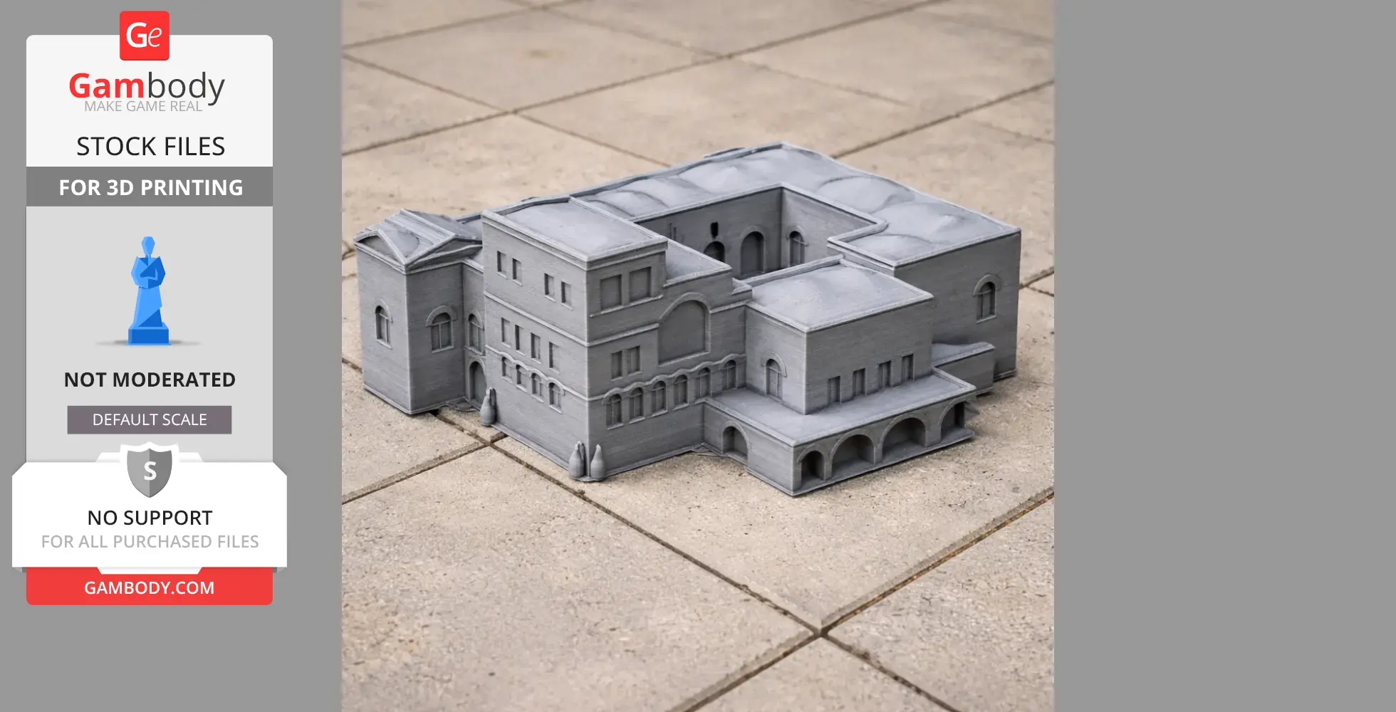 3D-printed model of Abdellia Palace, showcasing detailed architecture and arched windows.