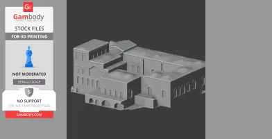 3D model of Abdellia Palace with detailed architectural features for 3D printing.