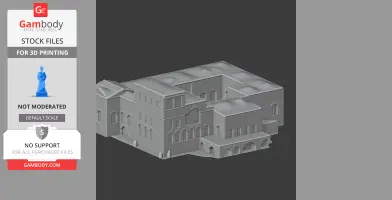 3D model of Abdellia Palace with detailed architectural features for 3D printing.