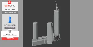 Three futuristic skyscrapers with varying heights and curved designs, suitable for 3D printing.