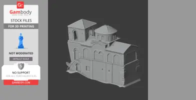 Detailed 3D model of a fortress with towers, arches, and stairs for printing.