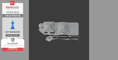 A 3D model of a fortress with textured walls and turretlike structures, designed for printing.