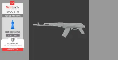 3D model of an AK-74M rifle for cosplay, designed for 3D printing.