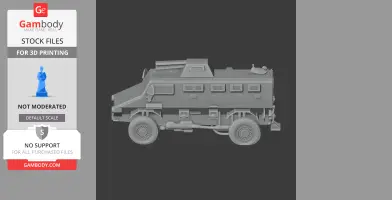 A detailed 3D model of a military armored vehicle designed for 3D printing.