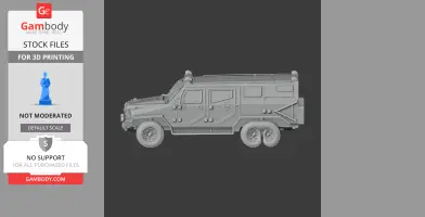 3D model of an Iraqi light armored vehicle, side view, detailed design for 3D printing.