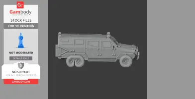 3D model of an Iraqi light armored vehicle for 3D printing, featuring detailed exterior design.