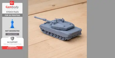 A detailed 3D-printed model of a K1 Type 88 tank, displayed on a wooden surface.