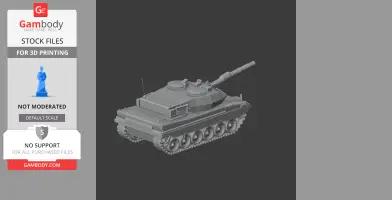 A detailed 3D model of a Leopard 2 Revolution tank, designed for 3D printing.