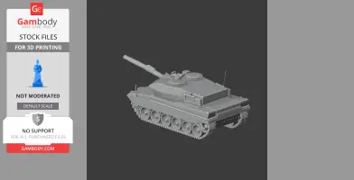 3D model of a Leopard 2 Revolution tank with detailed tracks and turret, suitable for 3D printing.