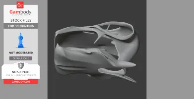 3D model of a Tengrisaurus skull, featuring intricate bone structures for 3D printing.