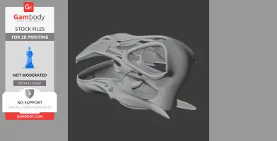 3D model of a Tengrisaurus skull with intricate details, designed for 3D printing.