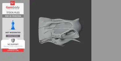 Fossilized Tengrisaurus skull replica for 3D printing, featuring intricate bone structures.