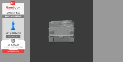 3D model of an M114 armored fighting vehicle, viewed from the front, for 3D printing.