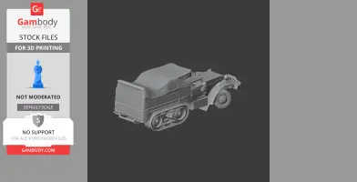 A detailed 3D model of an M3 half-track vehicle, designed for 3D printing.