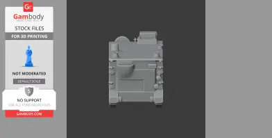 Front view of a detailed 3D model of an M577A4 armored treatment vehicle, designed for 3D printing.