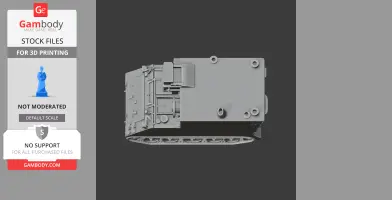 A detailed 3D model of an armored treatment vehicle tank with visible tracks and exterior features.