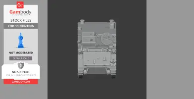 Front view of a detailed 3D armored treatment vehicle model for printing.