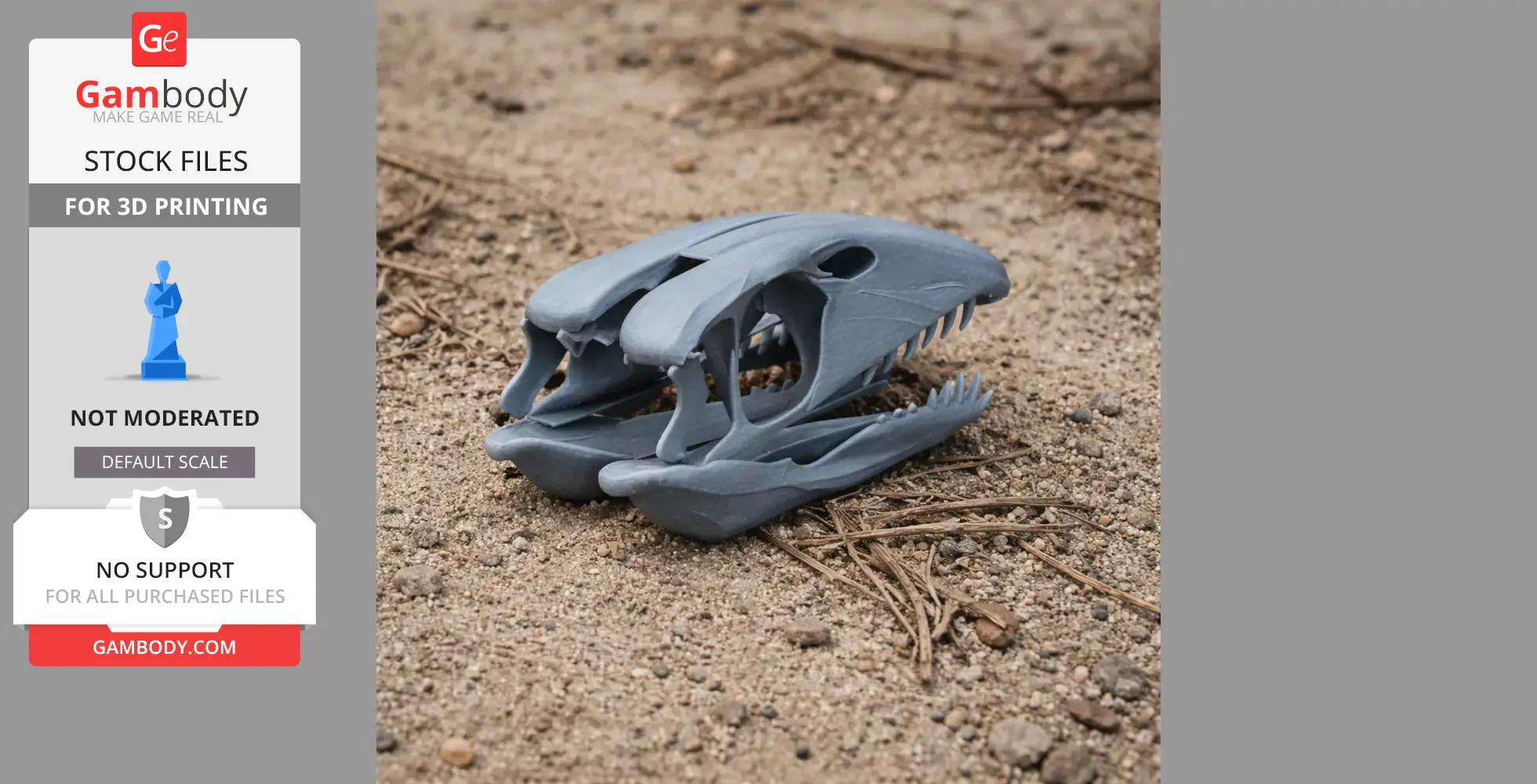 Thalattosaurus Skull - Skull Replica STL