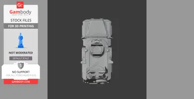 Top view of a detailed 3D Mamba APC tank model, designed for 3D printing.