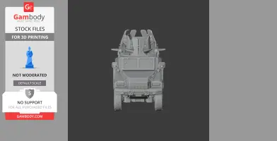 A detailed 3D model of an armored personnel carrier (APC) ready for 3D printing.