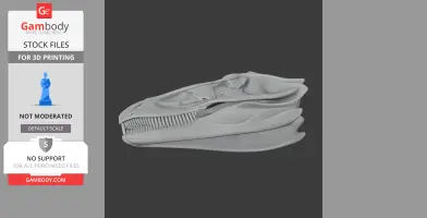 3D model of a Theiophytalia dinosaur skull, side view, ready for 3D printing.