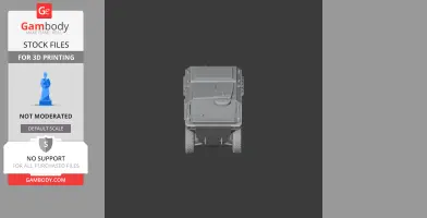 3D model of a marine personnel carrier tank, viewed from the front, displayed for 3D printing.