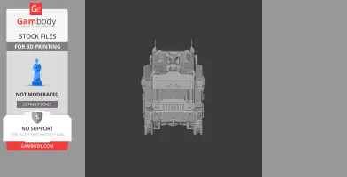 Front view of a detailed 3D model of a mine-protected vehicle, ready for 3D printing.