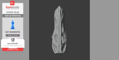 A detailed, elongated Therapsida skull model with prominent openings for 3D printing.