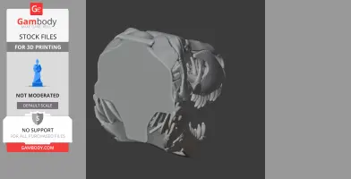 Dinosaur skull 3D model with detailed teeth and bone structure, ready for printing.