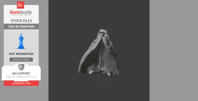 3D model of a Thescelosaurus skull, detailed for 3D printing, set against a gray background.