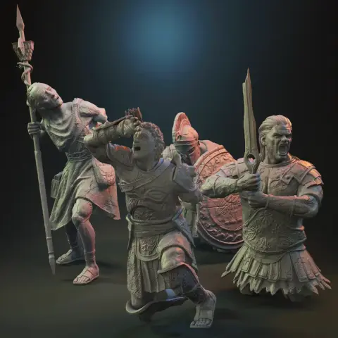 Greek Warriors Diorama Pack 3D Printer Files | Assembly