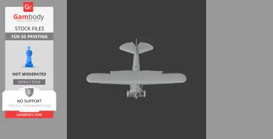 3D printable model of a Curtiss Gulfhawk airplane, shown from the front view.