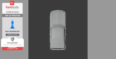 Top view of a 3D model car resembling a classic Datsun Sports, ready for 3D printing.