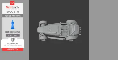 3D model of a DAX Rush scale vehicle, detailed for 3D printing, top-down view.