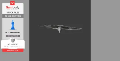 A 3D model of a prehistoric bird skeleton in a flight pose, designed for 3D printing.