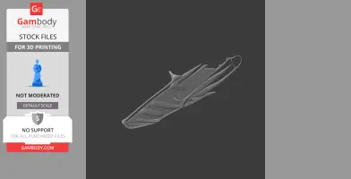 A detailed 3D model of a prehistoric animal, resembling a bamboo warbler, designed for 3D printing.