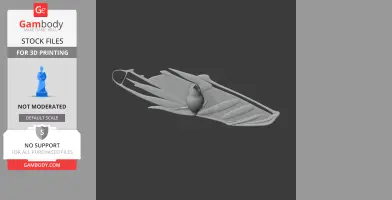 A 3D model of a bird perched on long, stylized leaves, designed for 3D printing.