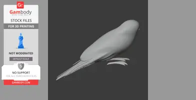 A 3D model of a simplified bird resembling a woodpecker, designed for 3D printing.