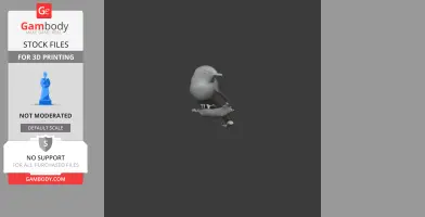 A 3D model of a bird-like creature perched, intended for 3D printing.