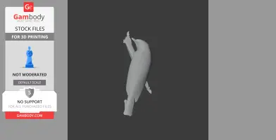 3D model of a bird-like prehistoric creature in a vertical position.