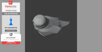 A 3D model of a band-bellied owl in a smooth, stylized form for 3D printing.