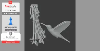 Band-tailed barbthroat - Prehistoric Animal STL