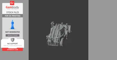 3D model of a detailed military engineering vehicle with reinforced structure, designed for 3D printing.