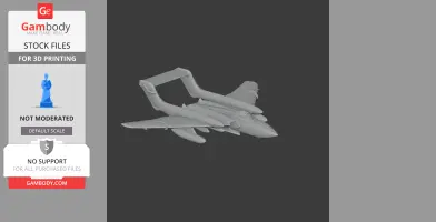 3D model of a De Havilland Sea Vixen aircraft, designed for 3D printing.