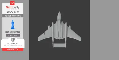 3D model of De Havilland Sea Vixen jet, viewed from above, designed for 3D printing.