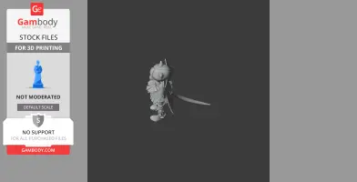 A detailed figurine of a character from Genshin Impact, featuring intricate attire and a long sword.